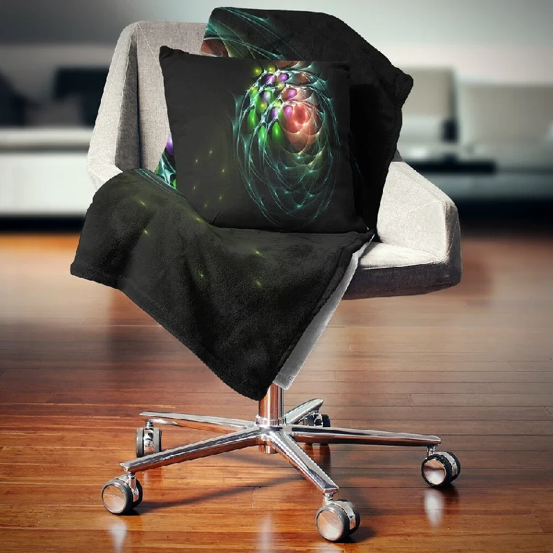 Recycled polyester blankets for an eco - conscious optionDesignart 'Green 3D Surreal Fractal Design' Abstract Throw Blanket Recycled polyester blankets for an eco - conscious optionDesignart 'Green 3D Surreal Fractal Design' Abstract Throw Blanket