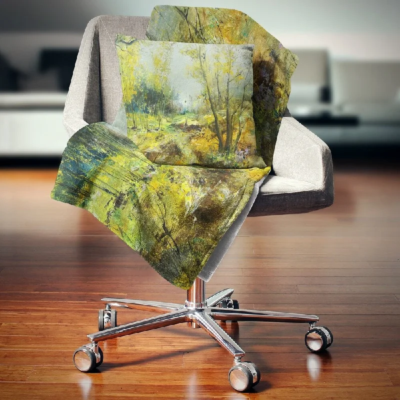Acrylic blankets for a soft and affordable alternativeDesignart 'Green Yellow Deep Forest' Landscape Fleece Throw Blanket Acrylic blankets for a soft and affordable alternativeDesignart 'Green Yellow Deep Forest' Landscape Fleece Throw Blanket