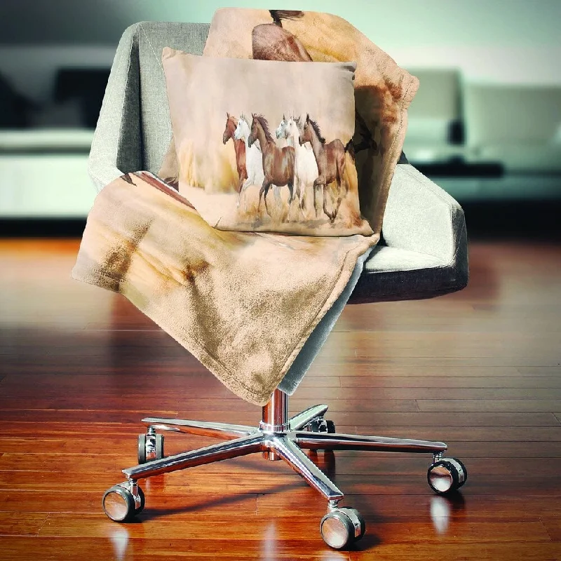 Mohair blankets with a unique sheen and softnessDesignart 'Herd Gallops in Sand storm' Landscape Photography Throw Blanket Mohair blankets with a unique sheen and softnessDesignart 'Herd Gallops in Sand storm' Landscape Photography Throw Blanket
