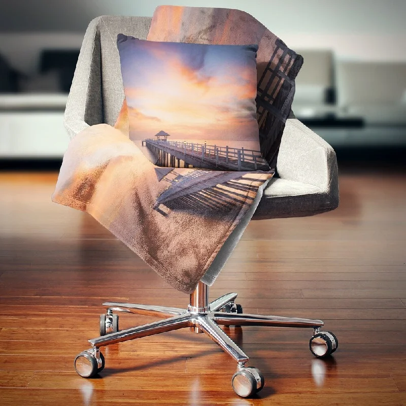 Bamboo fiber blankets with natural antibacterial propertiesDesignart 'Infinite Wooden Bridge under Clouds' Sea Bridge Throw Blanket Bamboo fiber blankets with natural antibacterial propertiesDesignart 'Infinite Wooden Bridge under Clouds' Sea Bridge Throw Blanket