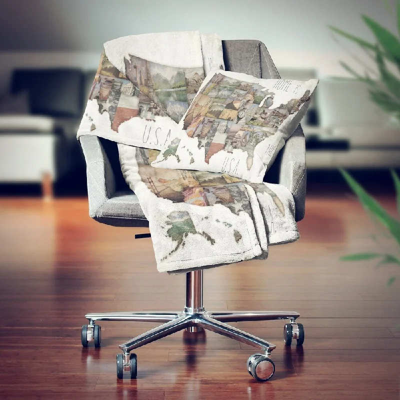 Synthetic fiber blend blankets for a budget - friendly choiceDesignart' InstaStates Monuments Map' Map Throw Blanket - 71x59 Synthetic fiber blend blankets for a budget - friendly choiceDesignart' InstaStates Monuments Map' Map Throw Blanket - 71x59