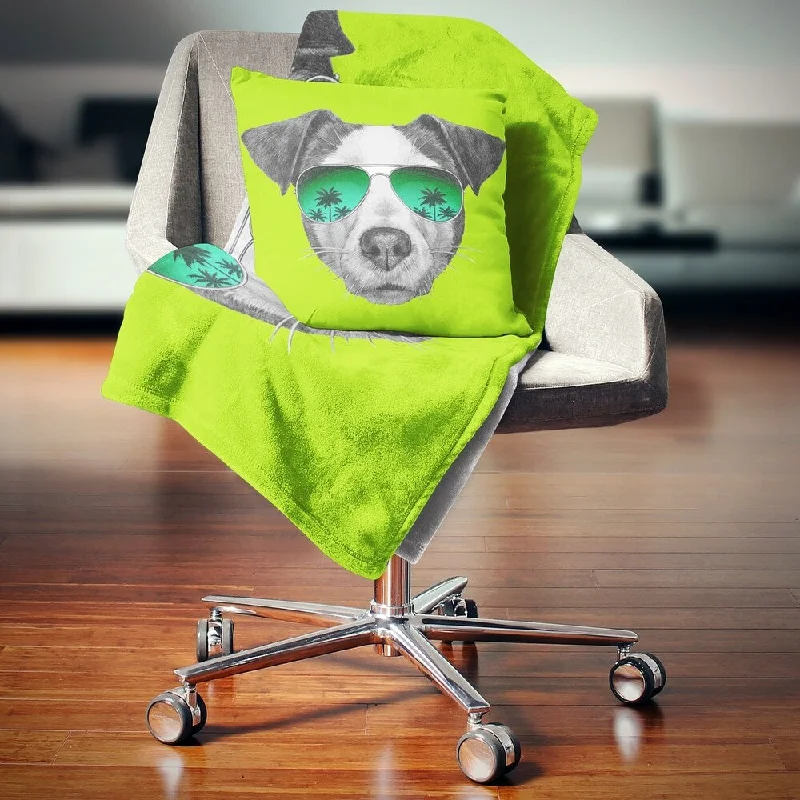 Bamboo fiber blankets with natural antibacterial propertiesDesignart 'Jack Russell in Green Glasses' Contemporary Animal Throw Blanket Bamboo fiber blankets with natural antibacterial propertiesDesignart 'Jack Russell in Green Glasses' Contemporary Animal Throw Blanket