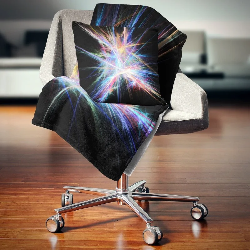 Mohair blankets with a unique sheen and softnessDesignart 'Light Blue Spectrum of Light' Abstract Throw Blanket
