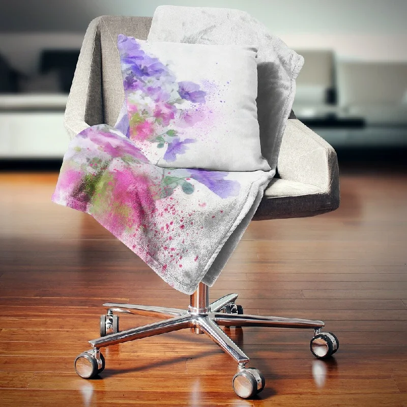 Silk blankets with a smooth and elegant touchDesignart 'Little Purple Flowers Hand drawn' Flowers Throw Blanketwork Silk blankets with a smooth and elegant touchDesignart 'Little Purple Flowers Hand drawn' Flowers Throw Blanketwork