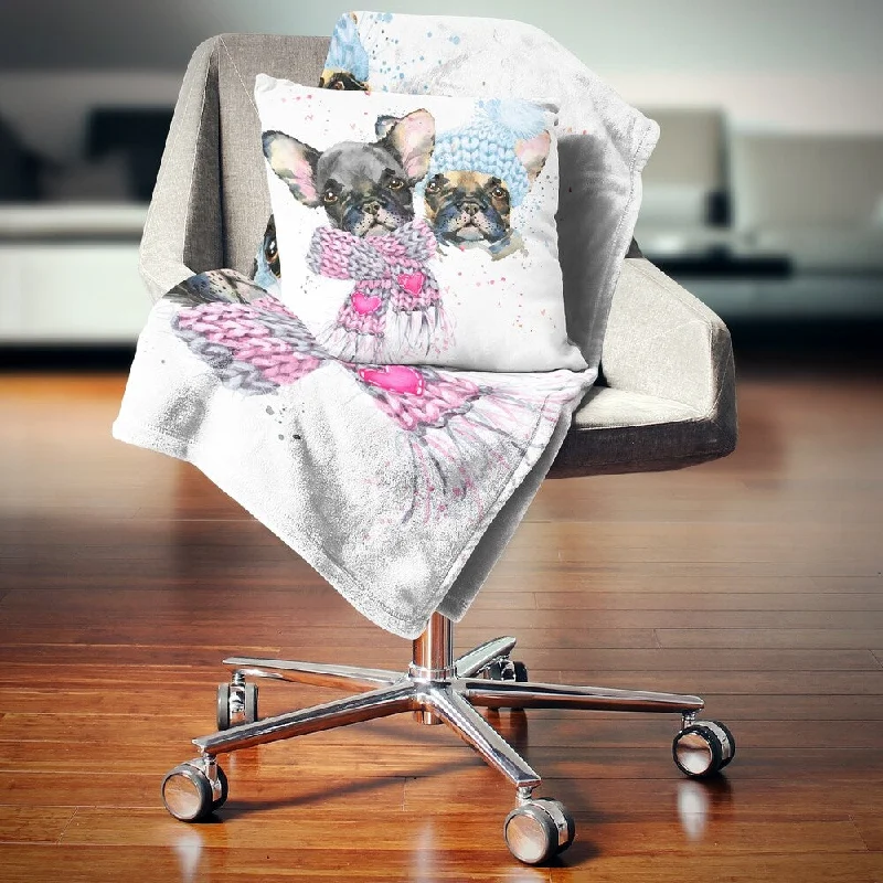 Bamboo fiber blankets with natural antibacterial propertiesDesignart 'Lovely Puppies with Neck Shawls' Contemporary Animal Throw Blanket