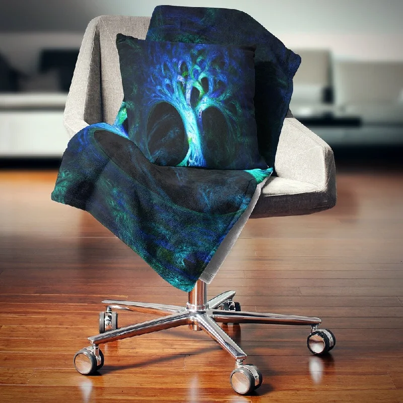 Synthetic fiber blend blankets for a budget - friendly choiceDesignart 'Magical Blue Psychedelic Tree' Abstract Throw Blanket Synthetic fiber blend blankets for a budget - friendly choiceDesignart 'Magical Blue Psychedelic Tree' Abstract Throw Blanket