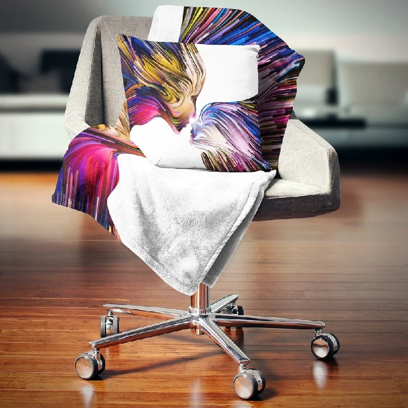 Chenille blankets with a thick and fuzzy textureDesignart 'Metaphorical Mind ' Contemporary Throw Blanket