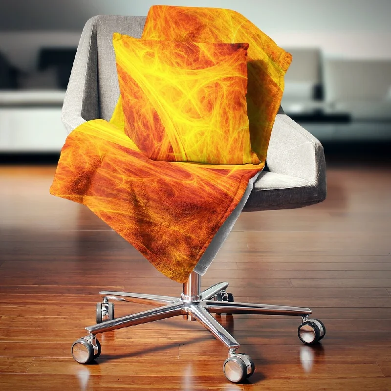 Mohair blankets with a unique sheen and softnessDesignart 'Orange Mystic Psychedelic Texture' Abstract Throw Blanket