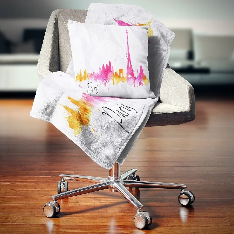 Cashmere blankets for ultimate softness and luxuryDesignart 'Paris Pink Silhouette' Cityscape Throw Blanket Cashmere blankets for ultimate softness and luxuryDesignart 'Paris Pink Silhouette' Cityscape Throw Blanket