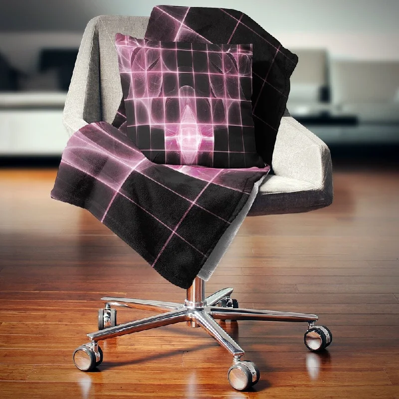 Microfiber blankets that are durable and easy to care forDesignart 'Pink Bat Outline on Radar' Abstract Throw Blanket