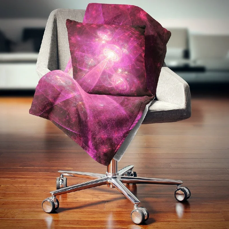 Linen blankets with a rustic and textured lookDesignart 'Pink Fractal Space Theme' Abstract Throw Blanket