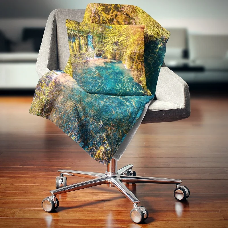 Rayon from bamboo blankets for a silky and breathable feelDesignart 'Plitvice Lakes National Park' Landscape Fleece Throw Blanket