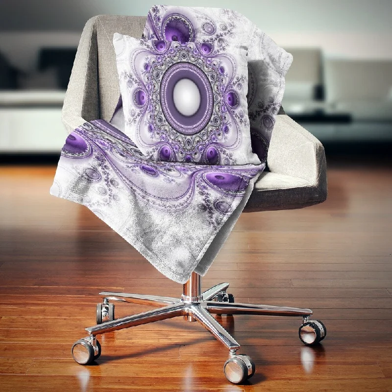 King - size blankets to cover large beds comfortablyDesignart 'Purple Fractal Pattern with Circles' Abstract Throw Blanket