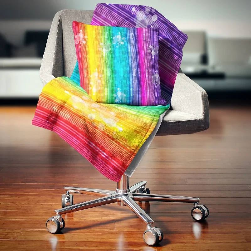 Wool blankets with natural warmth and insulationDesignart 'Rainbow Effects Illustration' Abstract Throw Blanket