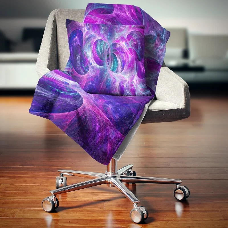 Synthetic fiber blend blankets for a budget - friendly choiceDesignart 'Snow Purple Fractal Texture' Abstract Throw Blanket Synthetic fiber blend blankets for a budget - friendly choiceDesignart 'Snow Purple Fractal Texture' Abstract Throw Blanket