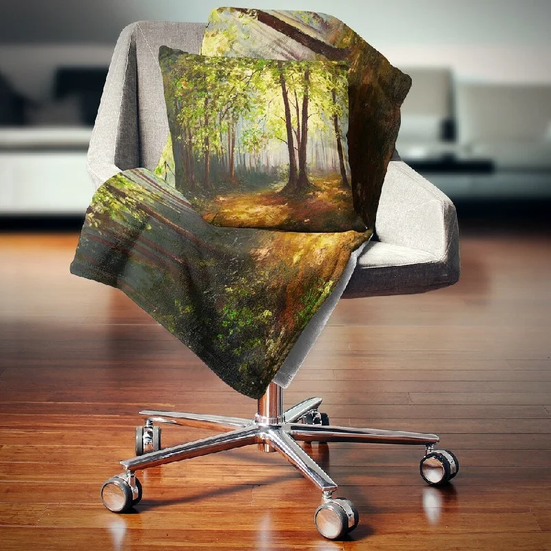 Recycled polyester blankets for an eco - conscious optionDesignart 'Summer Forest' Landscape Fleece Throw Blanket