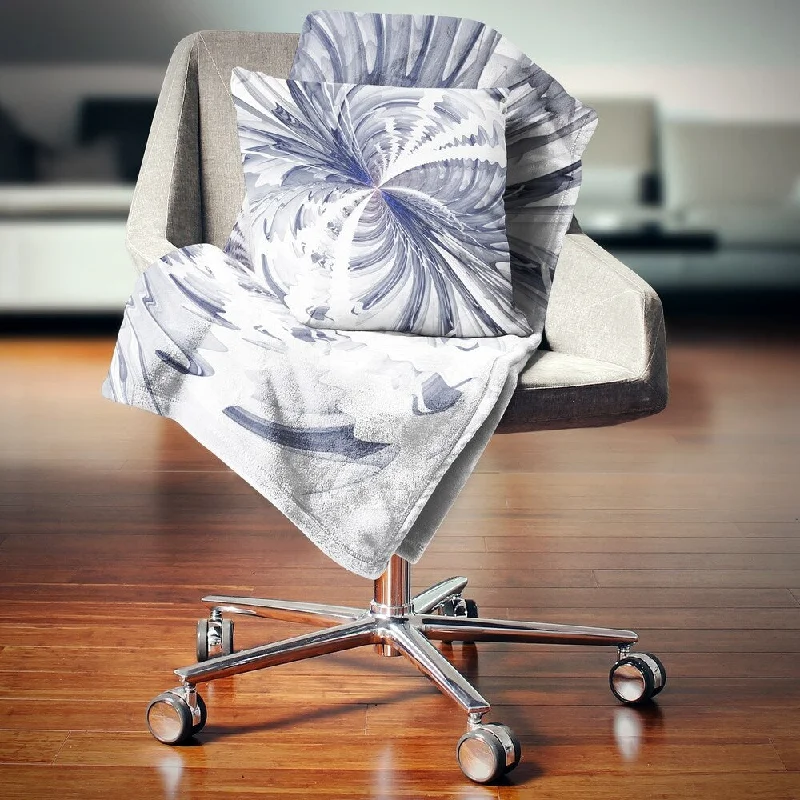 Synthetic fiber blend blankets for a budget - friendly choiceDesignart 'Symmetrical Blue Fractal Flower' Floral Throw Blanket