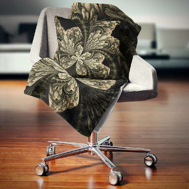 Synthetic fiber blend blankets for a budget - friendly choiceDesignart 'Symmetrical Large Brown Fractal Flower' Floral Throw Blanket