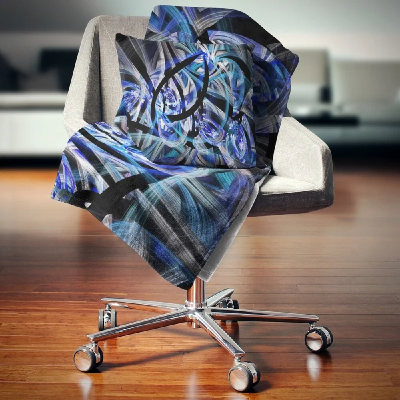 Recycled polyester blankets for an eco - conscious optionDesignart 'Symmetrical Spiral Blue Flower' Floral Throw Blanket