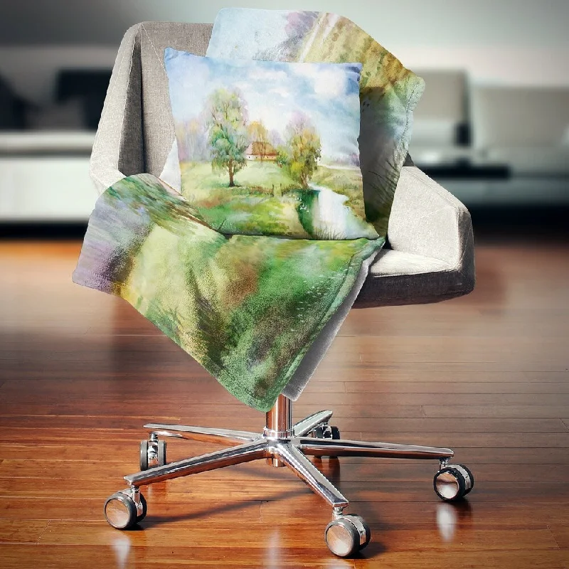Mohair blankets with a unique sheen and softnessDesignart 'Village Life' Landscape Fleece Throw Blanket Mohair blankets with a unique sheen and softnessDesignart 'Village Life' Landscape Fleece Throw Blanket