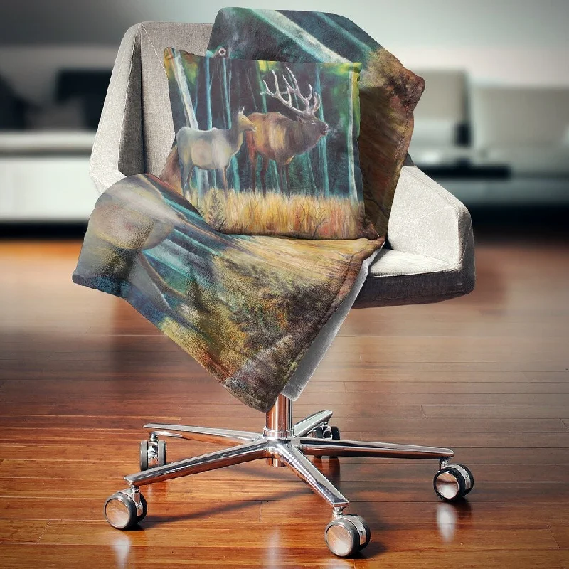 Mohair blankets with a unique sheen and softnessDesignart 'Wandering Deer in Forest' Animal Throw Blanket Mohair blankets with a unique sheen and softnessDesignart 'Wandering Deer in Forest' Animal Throw Blanket