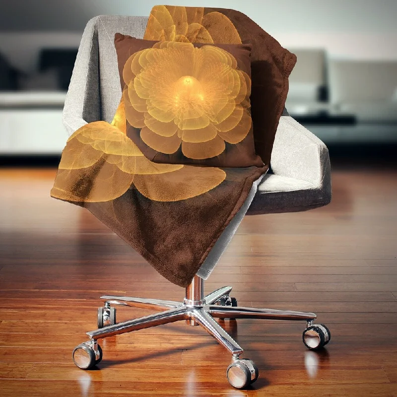 Recycled polyester blankets for an eco - conscious optionDesignart 'Water Lily Digital Art Fractal Flower' Floral Throw Blanket Recycled polyester blankets for an eco - conscious optionDesignart 'Water Lily Digital Art Fractal Flower' Floral Throw Blanket