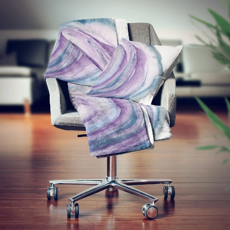Recycled polyester blankets for an eco - conscious optionDesignart' Watercolor Geode I' Farmhouse Throw Blanket - 71x59