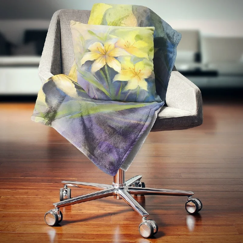 Acrylic blankets for a soft and affordable alternativeDesignart 'Watercolor Painting Yellow Lily Flower' Floral Throw Blanket