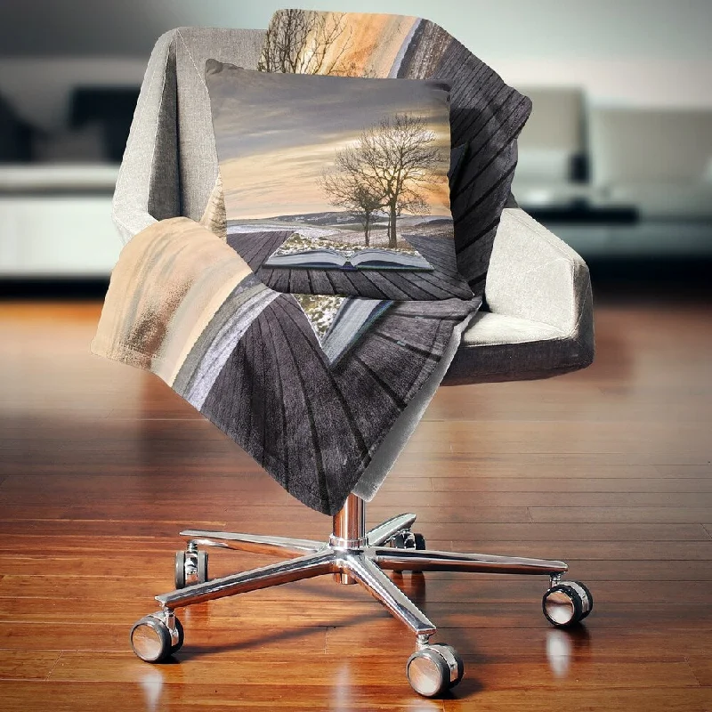 Silk blankets with a smooth and elegant touchDesignart 'Winter Coming out of Pages' Contemporary Throw Blanket Silk blankets with a smooth and elegant touchDesignart 'Winter Coming out of Pages' Contemporary Throw Blanket