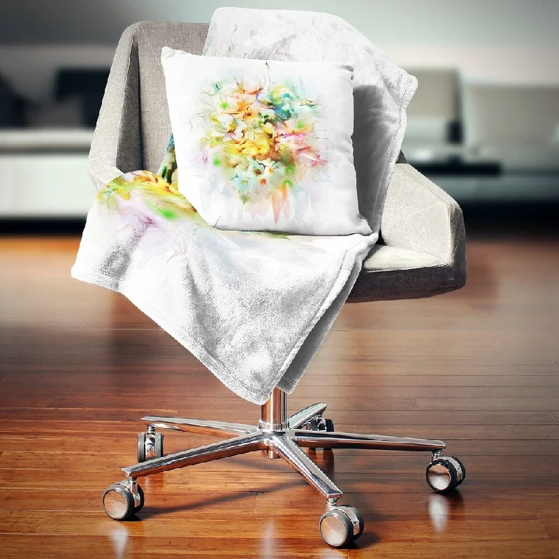 King - size blankets to cover large beds comfortablyDesignart 'Yellow Watercolor Flowers' Floral Throw Blanket