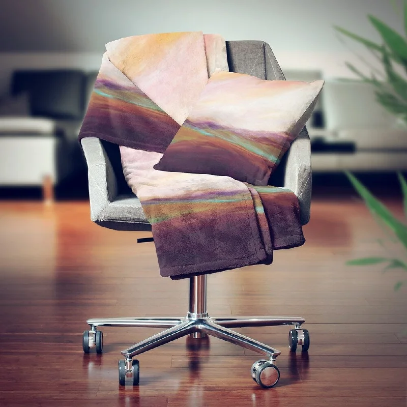 Microfiber blankets that are durable and easy to care forDesignart'Abstract Desert Dunes Orange'Cottage Throw Blanket - 71x59