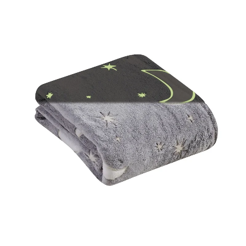 Microfiber blankets that are durable and easy to care forGlow-in-Dark Throw Blanket Star Moon
