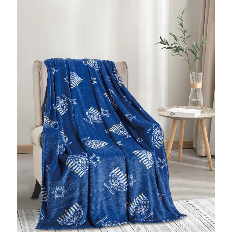 Linen blankets with a rustic and textured lookHannukah Micro plush Decorative 50" X 60" Throw Blanket Linen blankets with a rustic and textured lookHannukah Micro plush Decorative 50" X 60" Throw Blanket