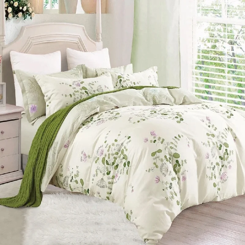 Mohair blankets with a unique sheen and softnessKing Graceful Print 100% Cotton Bedding Set White Green Mohair blankets with a unique sheen and softnessKing Graceful Print 100% Cotton Bedding Set White Green