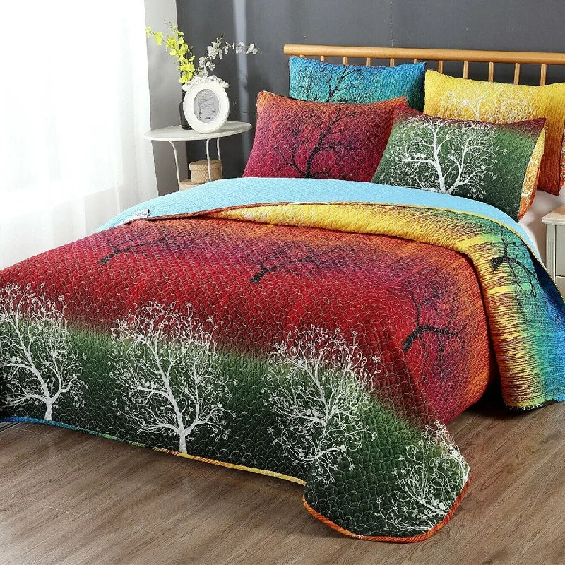 Queen - size blankets for standard - sized bedsKing Rainbow Tree Bedspread Set Quilt & Pillow Shams Purple Queen - size blankets for standard - sized bedsKing Rainbow Tree Bedspread Set Quilt & Pillow Shams Purple