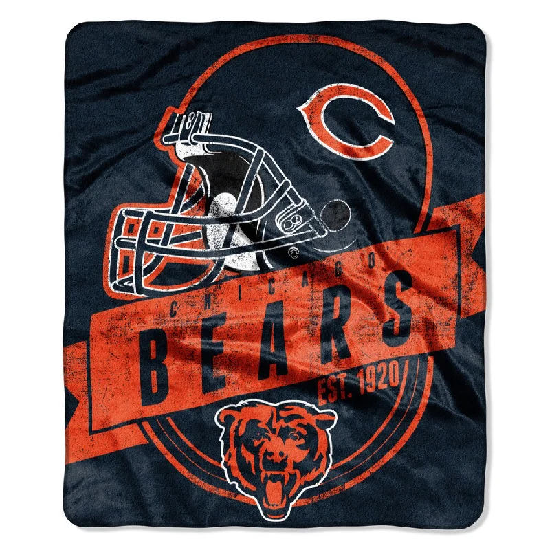 Fleece blankets for a cozy and plush textureNFL 708 Bears Grand Stand Raschel Throw