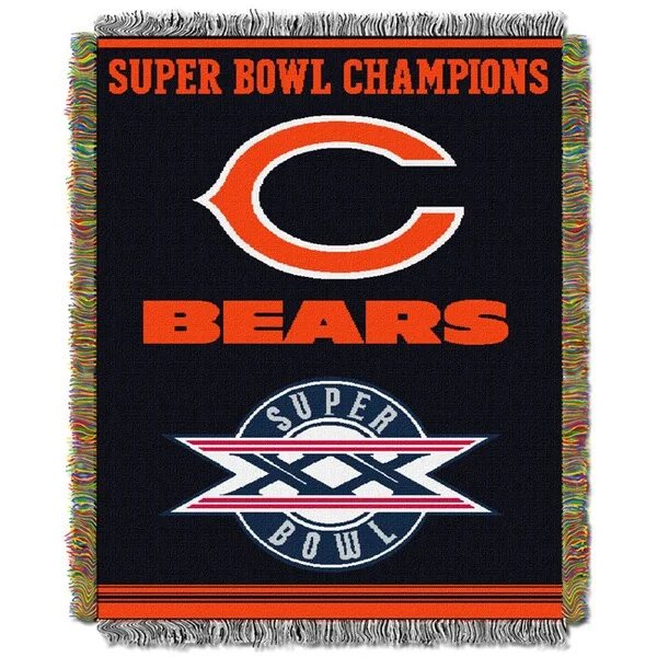 Recycled polyester blankets for an eco - conscious optionNFL Chicago Bears Woven Tapestry Throw Recycled polyester blankets for an eco - conscious optionNFL Chicago Bears Woven Tapestry Throw