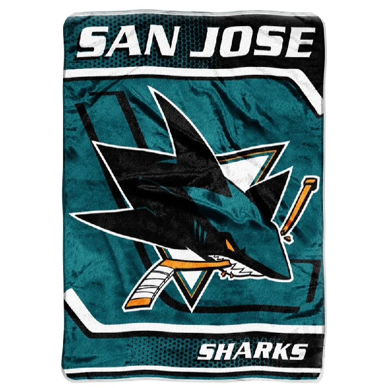 Queen - size blankets for standard - sized bedsNHL Raschel 0800 Sharks Banner Throw