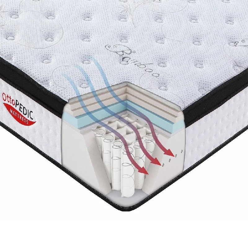 Gel - infused memory foam mattresses for cooler sleepOttoPEDIC 10 Inch Euro Top Twin Size Pocket Spring Mattress - white glove Gel - infused memory foam mattresses for cooler sleepOttoPEDIC 10 Inch Euro Top Twin Size Pocket Spring Mattress - white glove