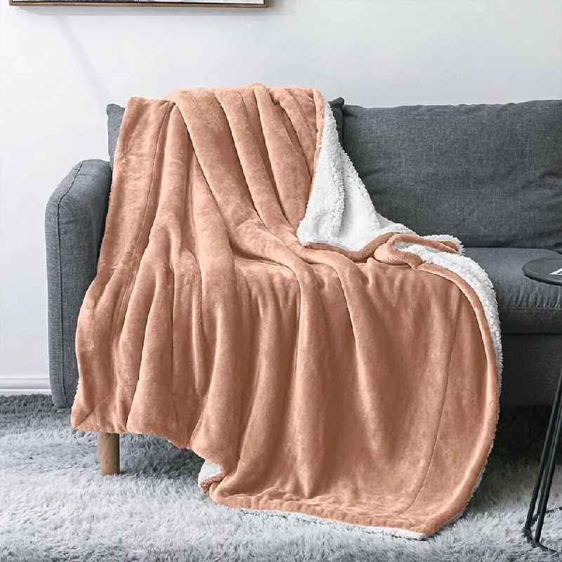 Alpaca wool blankets for a hypoallergenic and warm optionQueen Throw Faux Fur Reversible Sherpa Fleece Blanket Camel