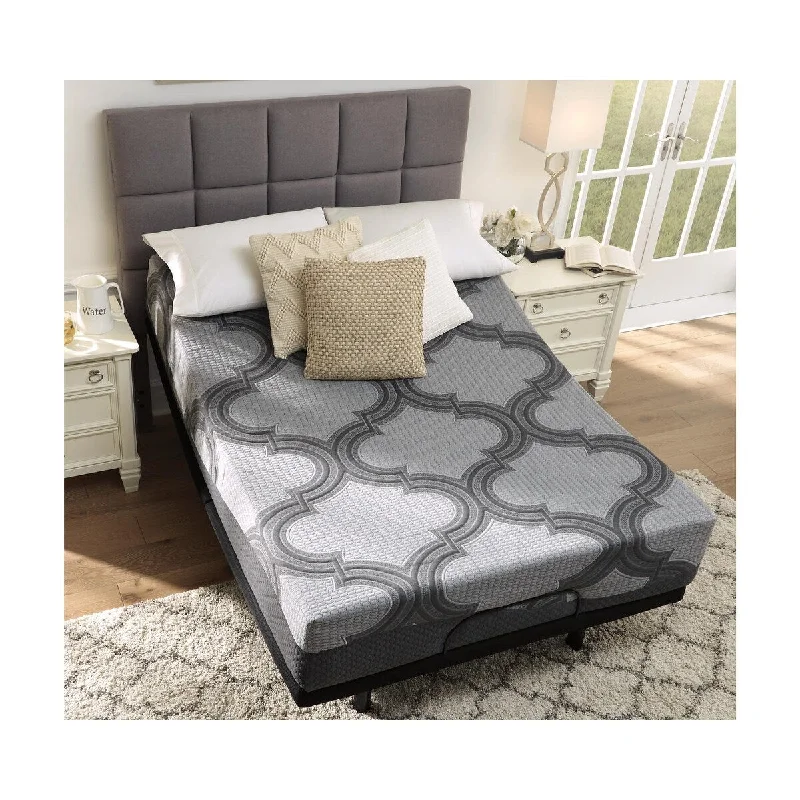 Memory foam mattresses for pressure relief and contouringSignature Design by Ashley 12 Inch Hybrid Mattress with Better than a Boxspring Metal Riser Foundation Memory foam mattresses for pressure relief and contouringSignature Design by Ashley 12 Inch Hybrid Mattress with Better than a Boxspring Metal Riser Foundation