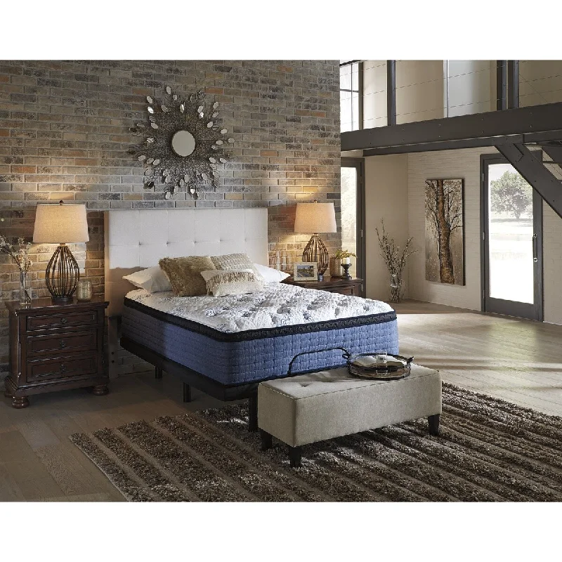 Gel - infused memory foam mattresses for cooler sleepSignature Design by Ashley Mt Dana Euro Top White/Blue 2-Piece Queen Mattress Package Gel - infused memory foam mattresses for cooler sleepSignature Design by Ashley Mt Dana Euro Top White/Blue 2-Piece Queen Mattress Package