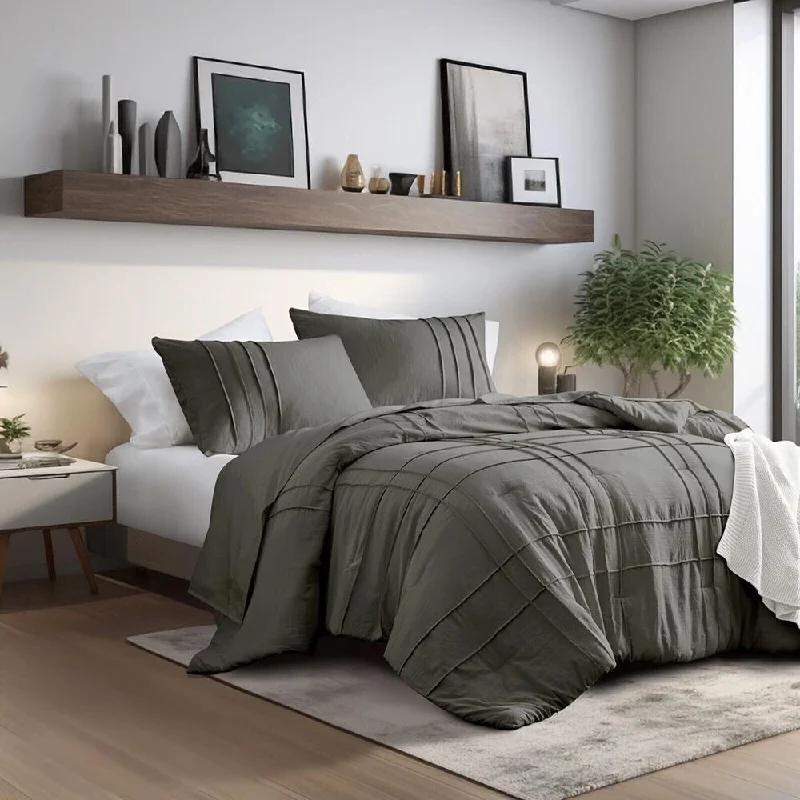 Synthetic fiber blend blankets for a budget - friendly choiceTwin/Twin XL Textured Soft Pleated Comforter Set Lightweight Grey Synthetic fiber blend blankets for a budget - friendly choiceTwin/Twin XL Textured Soft Pleated Comforter Set Lightweight Grey
