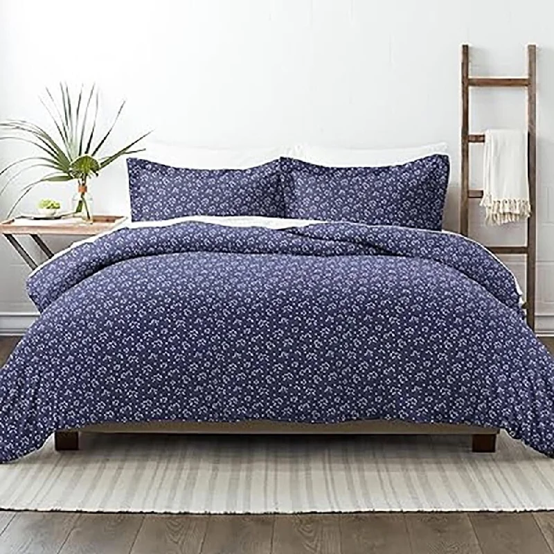 Bamboo fiber blankets with natural antibacterial propertiesTwin/TwinXL Luxury Ultra Soft Evening Blooms Duvet Cover Set Navy Bamboo fiber blankets with natural antibacterial propertiesTwin/TwinXL Luxury Ultra Soft Evening Blooms Duvet Cover Set Navy